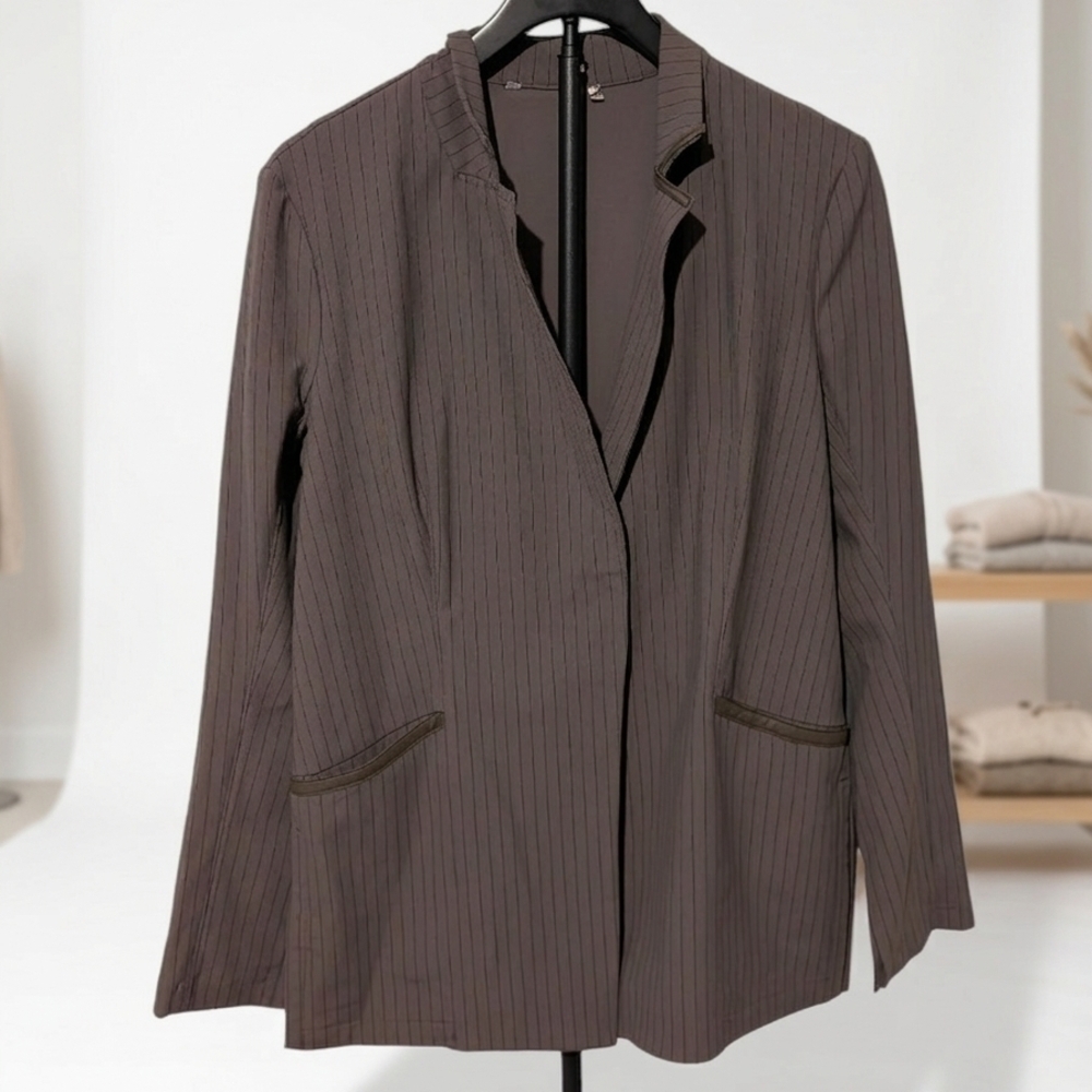 Vintage Max Mara Brown Pinstripe Blazer Jacket